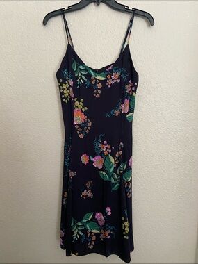 2/$15* everleigh Black Floral Slip Dress vibrant artistic floral pattern. Sz S